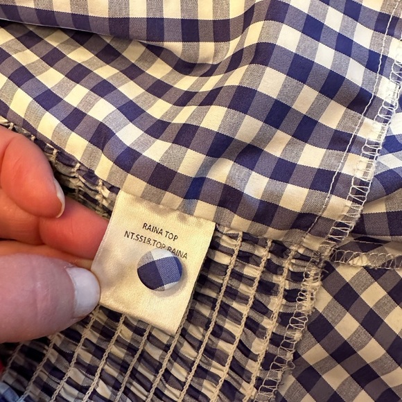 Nika Tang Raina top in purple and white gingham peplum top - Picture 8 of 13